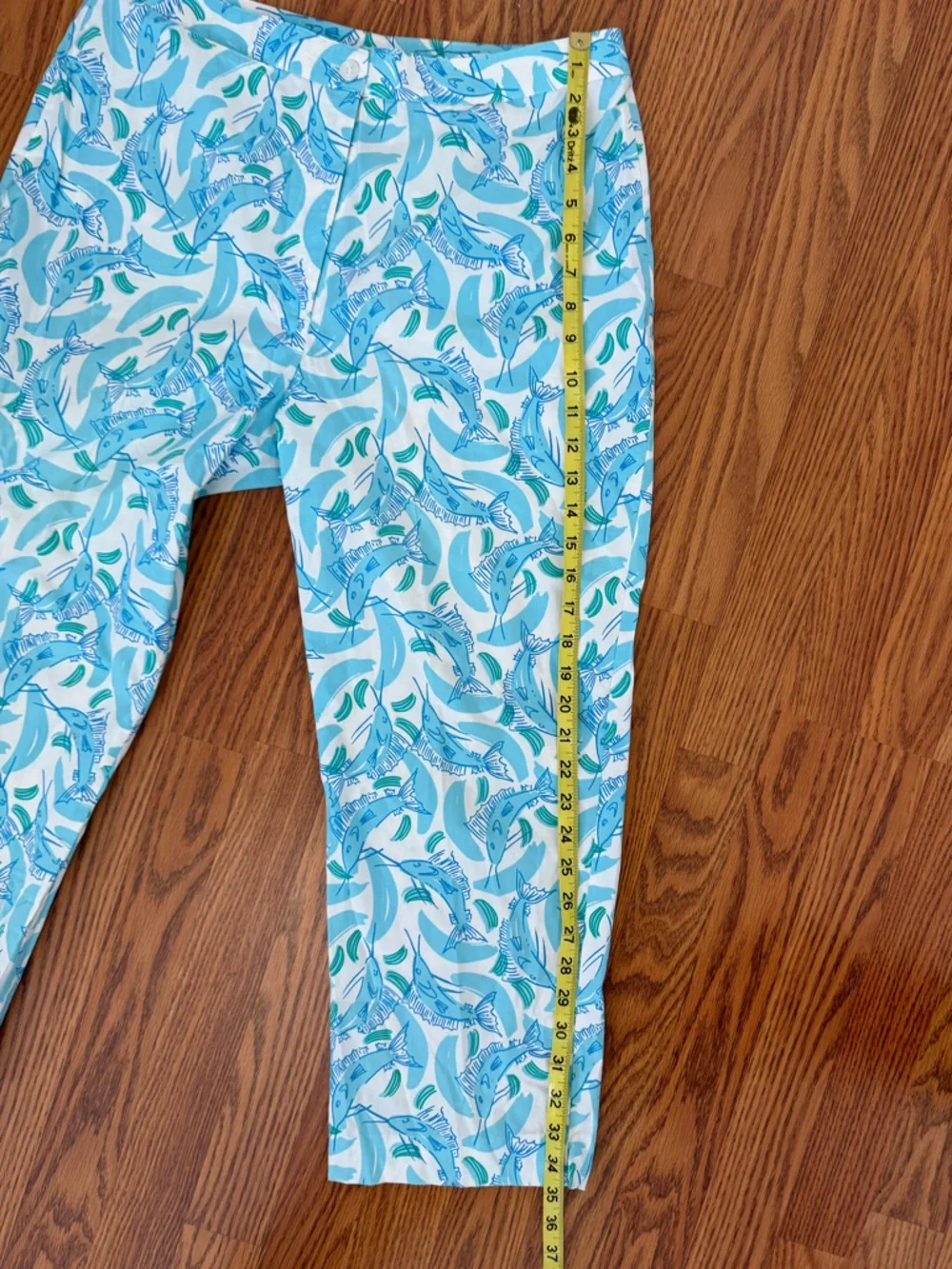 Lilly Pulitzer Blue Marlin Print Capri, Vintage, Womens Size 12 - Picture 9 of 9